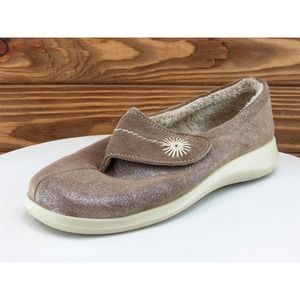 Hotter Sz‎ 7 Slipper Shoes Brown Leather M Wrap Women